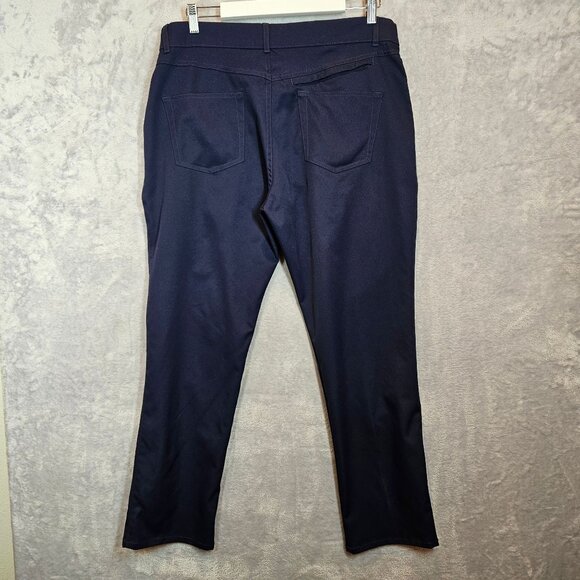 Pebble Beach Mens Navy Golf Pants W36 X L30 Polyester Flat Front Comfort Stretch - Picture 2 of 14